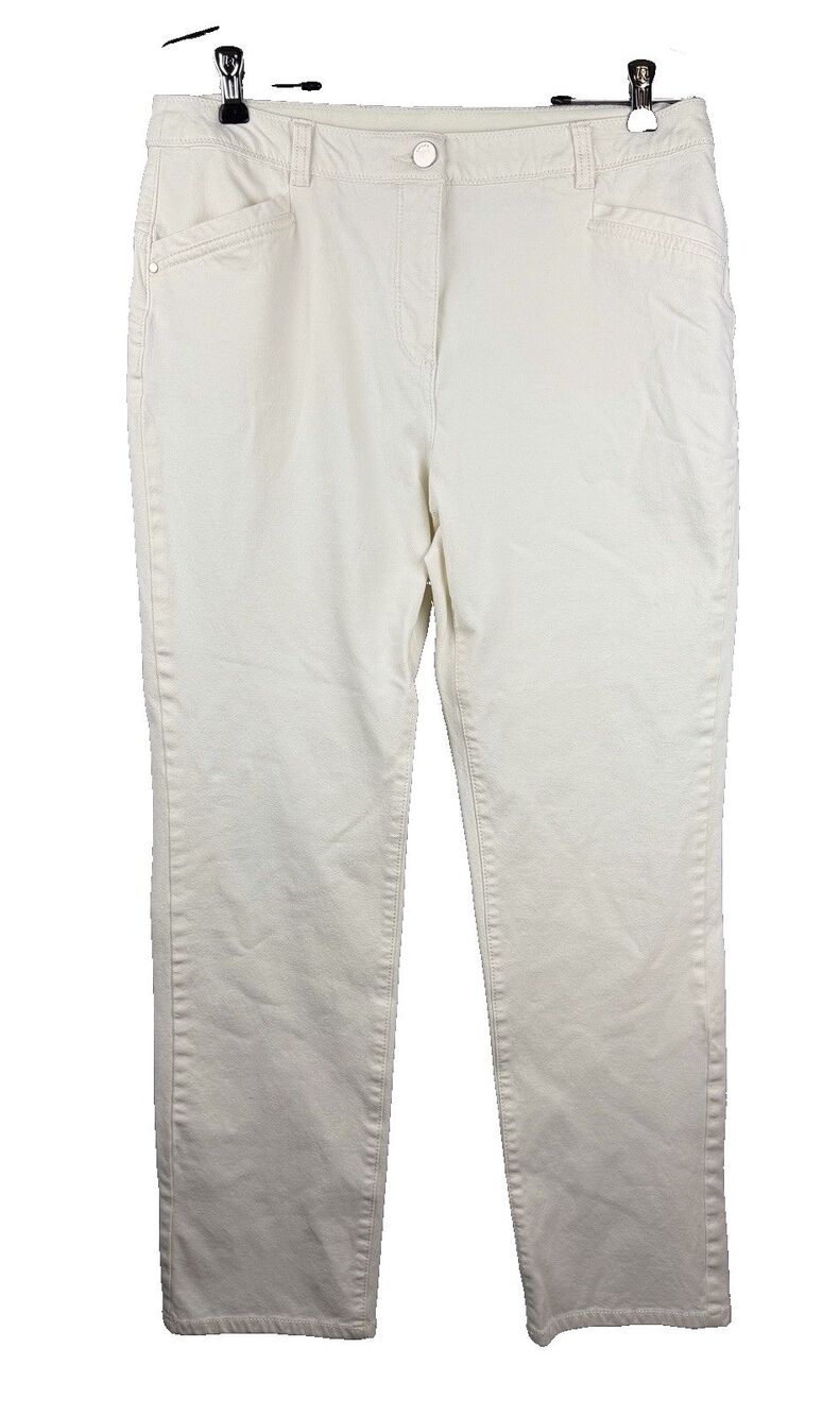 Chico's Size 1.5 10 M So Lifting Pants Creamy White Work Casual Straight Stretch